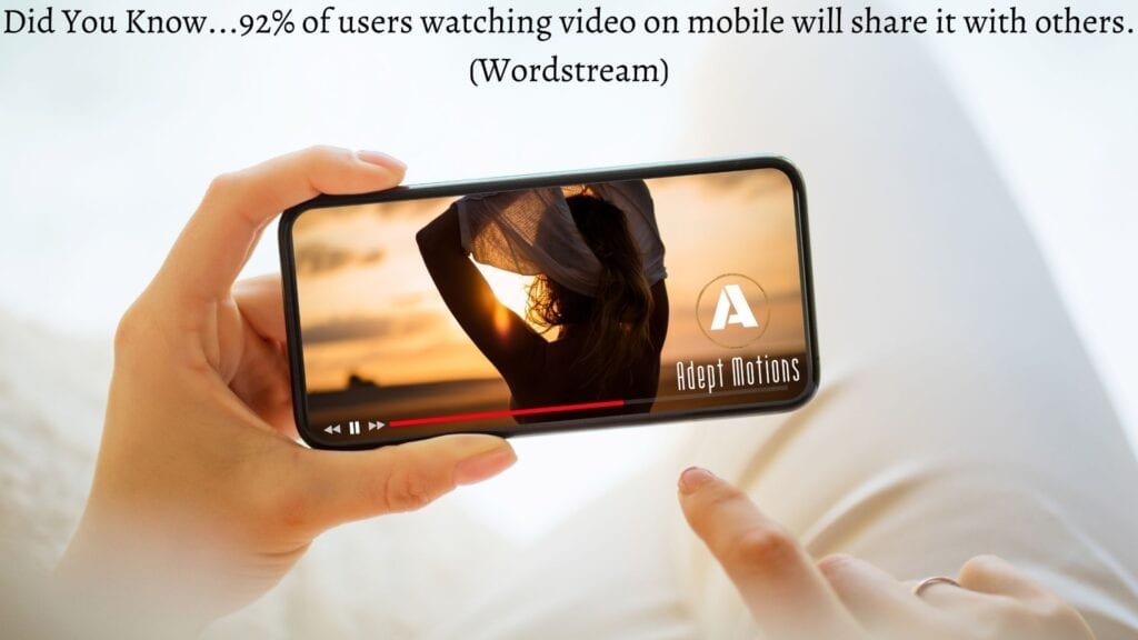someone watching a marketing video on mobile device