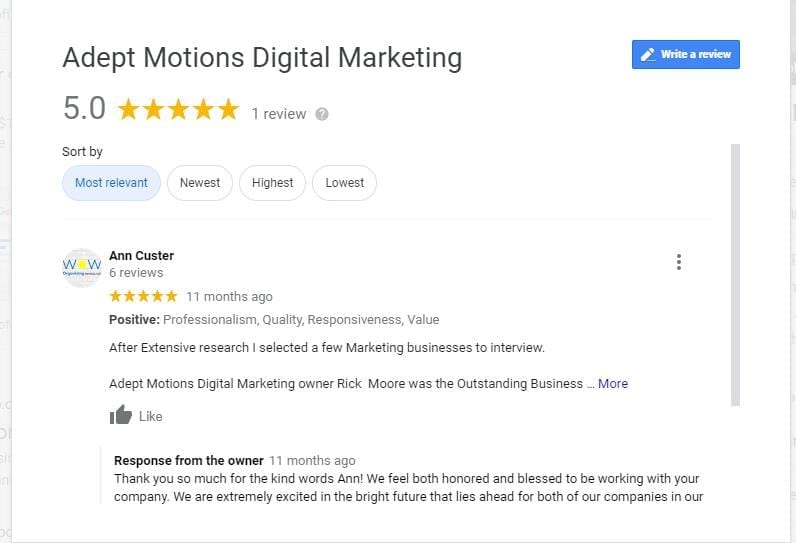 adept motions google review