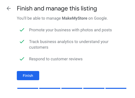 finish and manage google my business