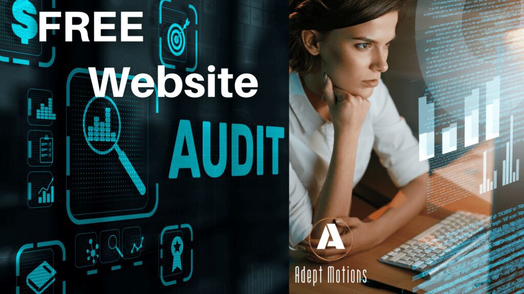 a woman performing a free website audit