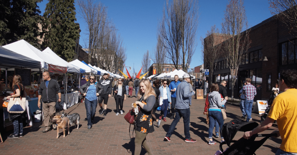 People at a farmers market