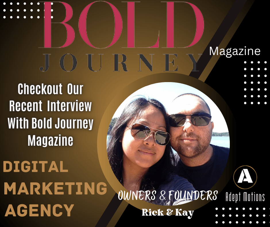 Owners and Founders Rick and Kay picture for Bold Journey Magazine Interview