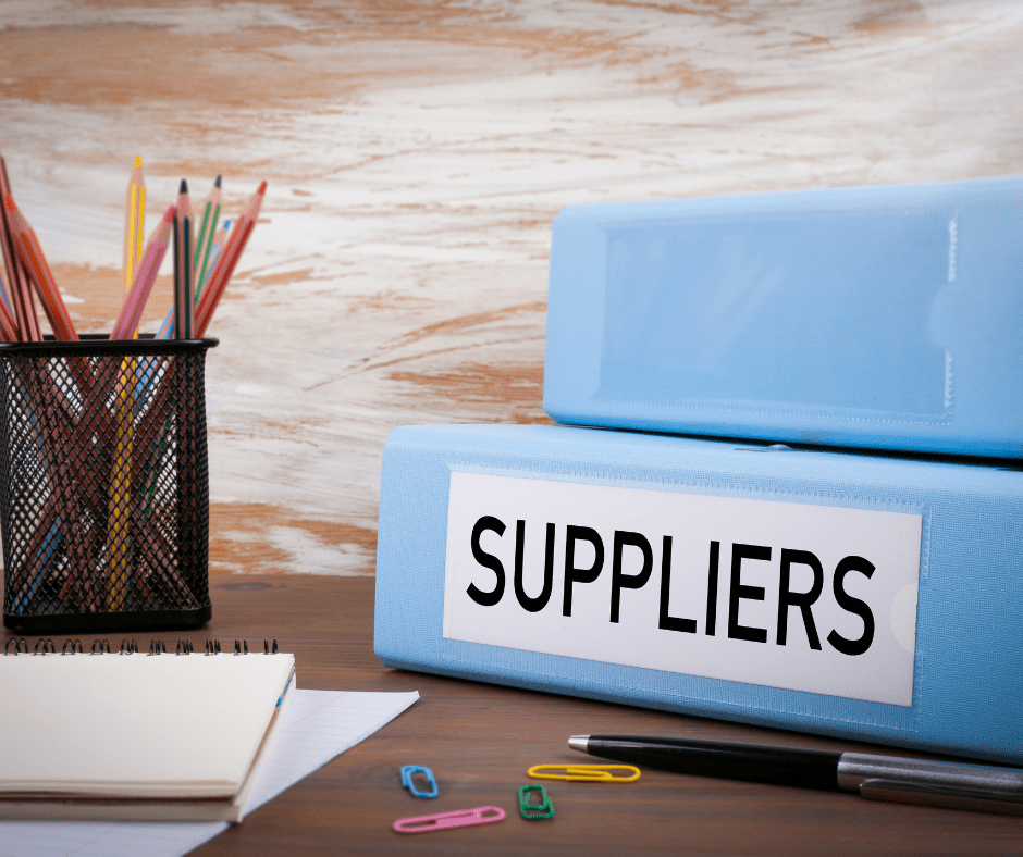 Book with a list of suppliers