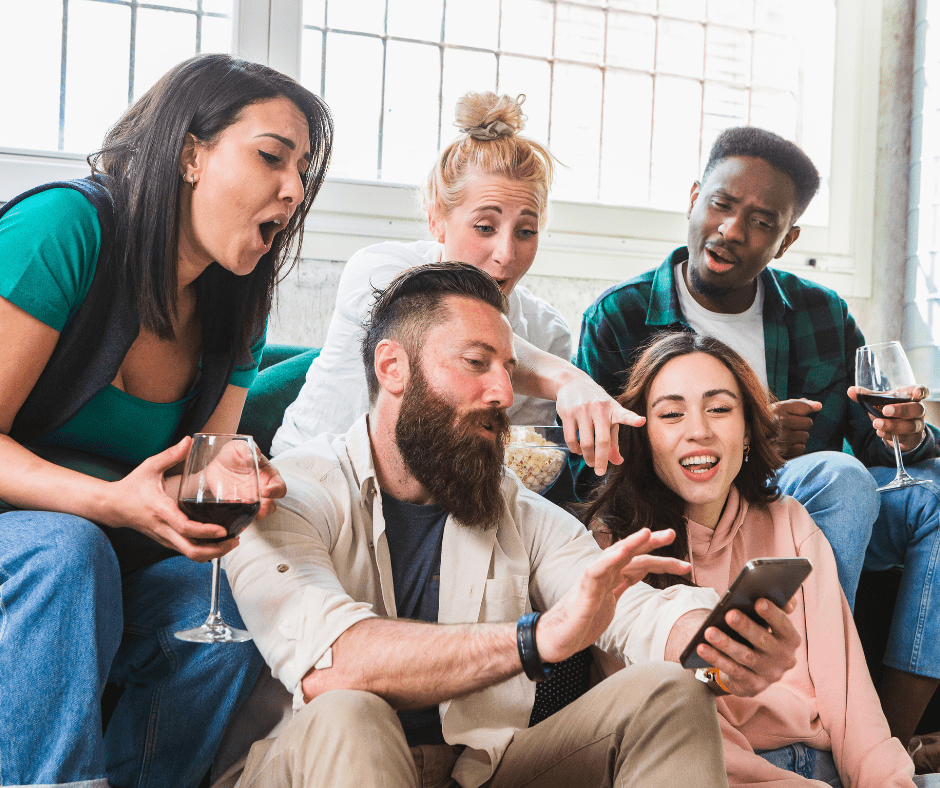 A group of people engaging with a social media post