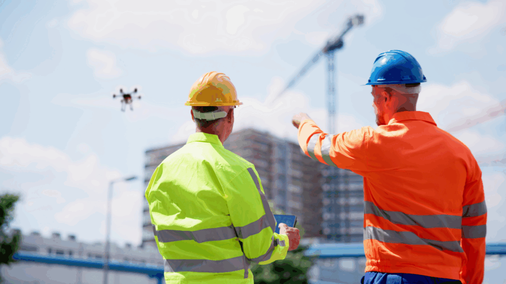 Drone Being Used for Construction Site Monitoring and Surveying