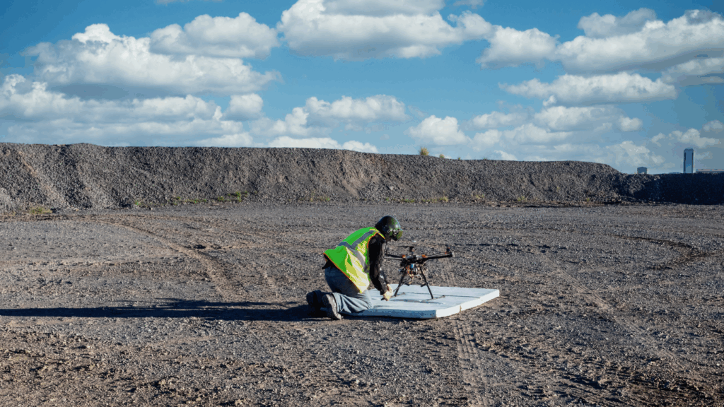 Drone Being Set Up For A Mine Inspection
