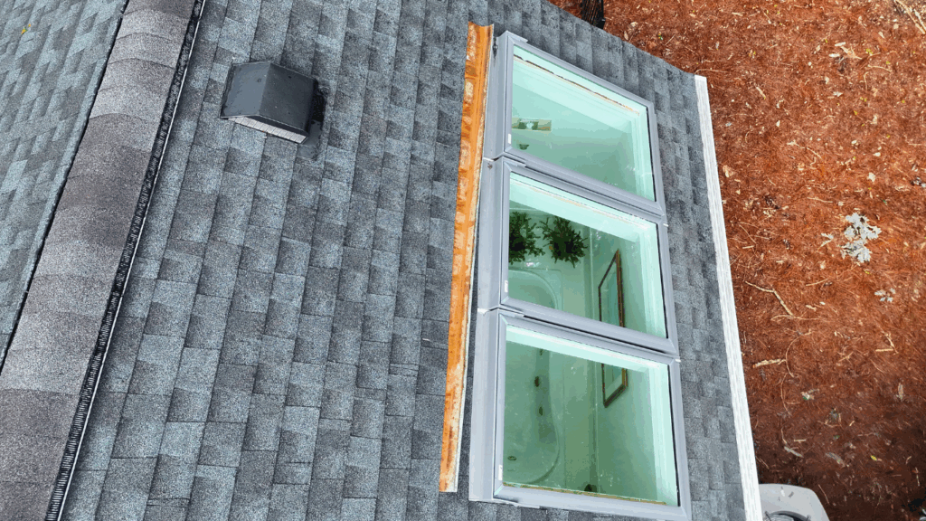 Aerial Shot from Drone During a Roof Inspection