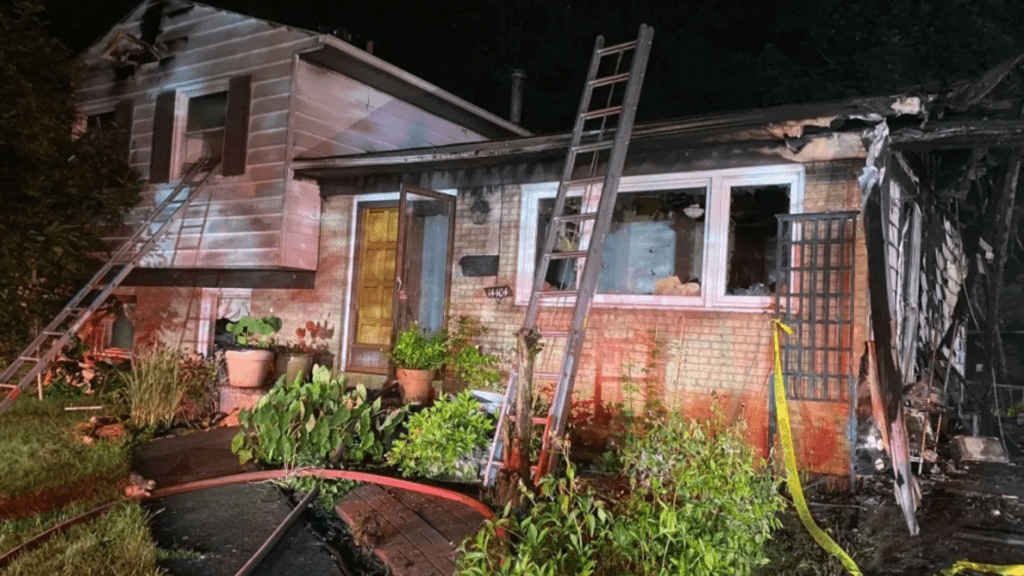 Home Damaged from a Firework Accident.
